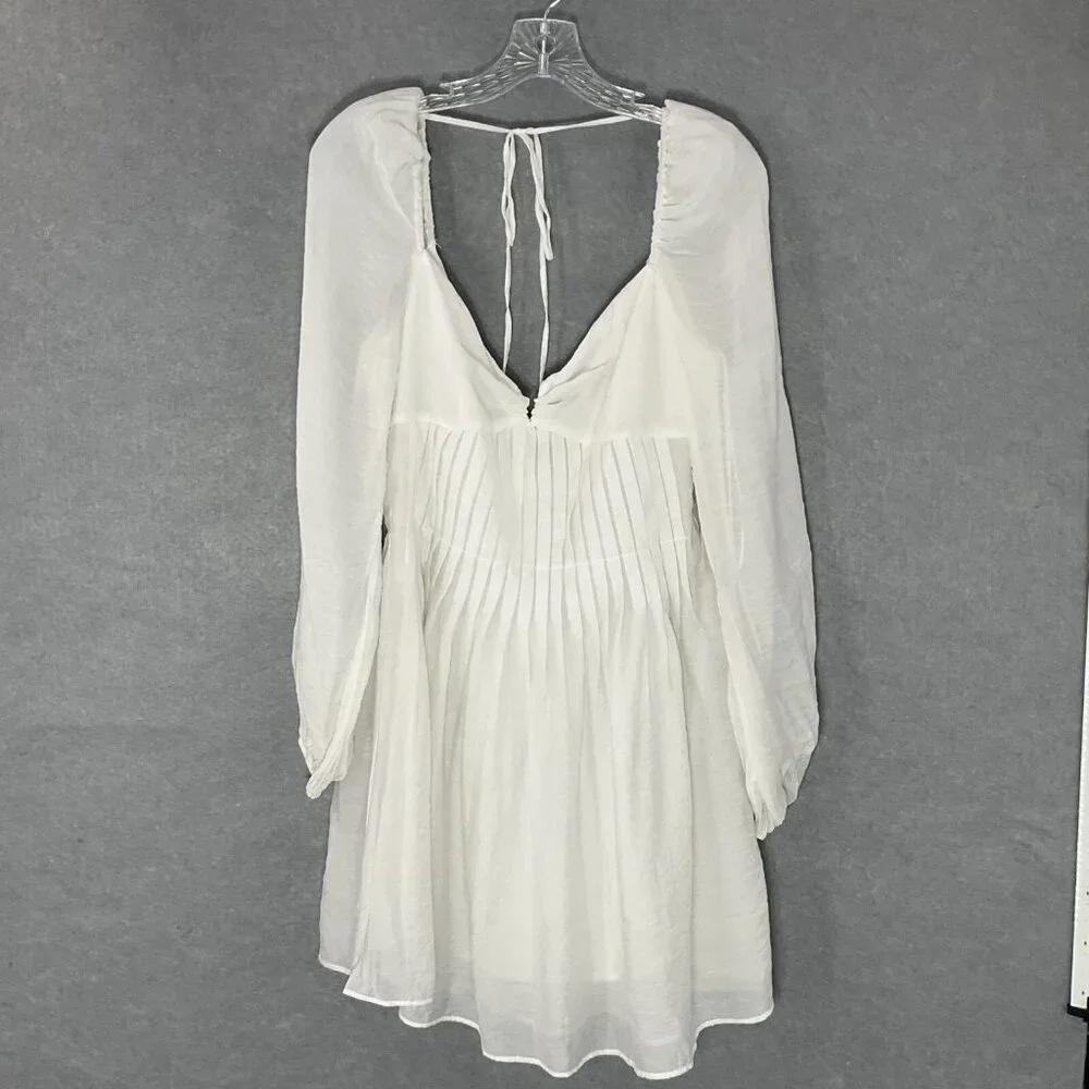 Astr the Label Dress Womens Sz M Off‎ White FLowy Semi Sheer Fairy Angelcore
